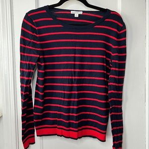 J. Crew Mercantile Womens Medium Navy Red Sweater Striped - Small